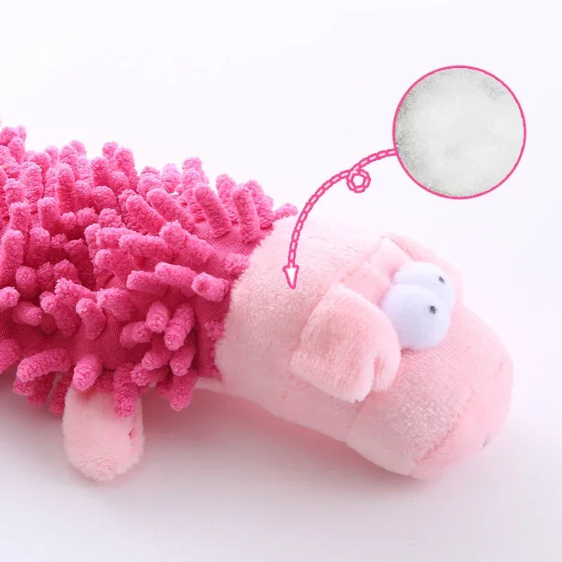 Pet Dog Toy Sound Plush Toy Squeak Toys Mop Fur Shell Frog Hippo Teeth Grinding Supplies Игрушки Для Собак