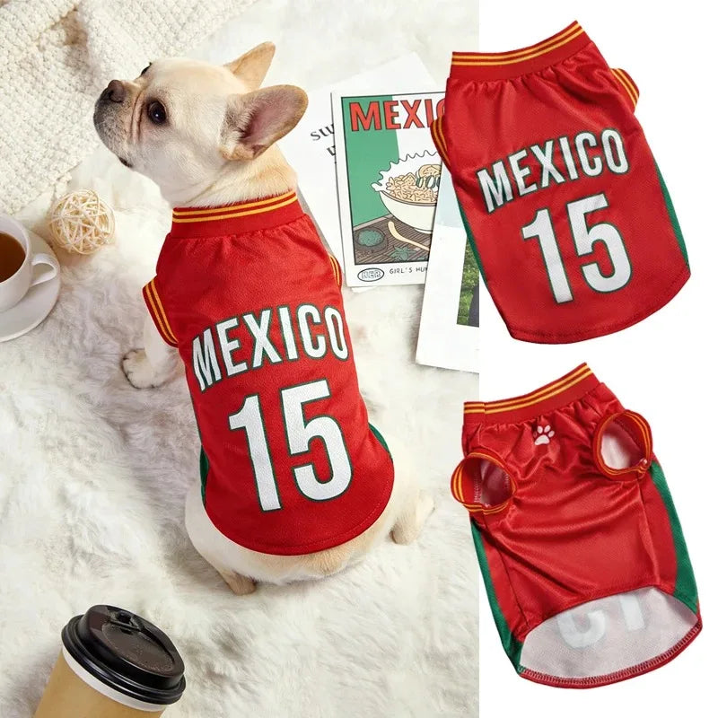 Dog Football Uniform Large Dog Jersey Basketball Clothing Puppy T-Shirts Summer Pet Cat Shirtsmesh Breathable Dog Sport Clothes