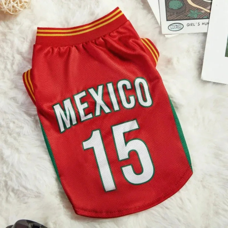 Dog Football Uniform Large Dog Jersey Basketball Clothing Puppy T-Shirts Summer Pet Cat Shirtsmesh Breathable Dog Sport Clothes