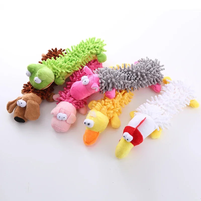 Pet Dog Toy Sound Plush Toy Squeak Toys Mop Fur Shell Frog Hippo Teeth Grinding Supplies Игрушки Для Собак