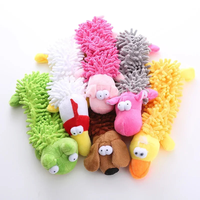 Pet Dog Toy Sound Plush Toy Squeak Toys Mop Fur Shell Frog Hippo Teeth Grinding Supplies Игрушки Для Собак