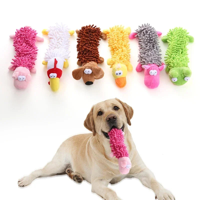 Pet Dog Toy Sound Plush Toy Squeak Toys Mop Fur Shell Frog Hippo Teeth Grinding Supplies Игрушки Для Собак