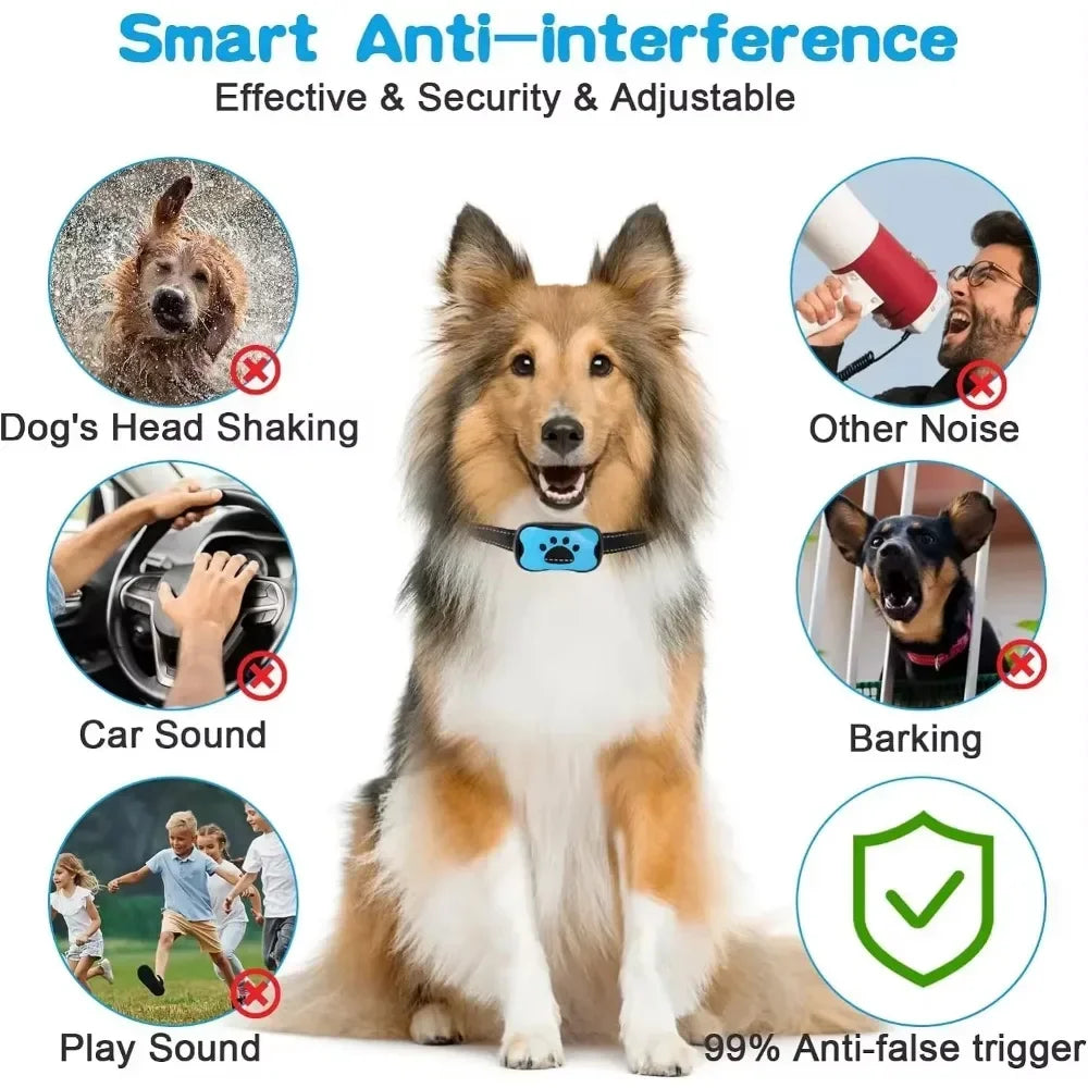 Electric Dog Training Collar Waterproof Dog Bark Collar USB Rechargeable anti Barking Device Pet Dogs Accessories